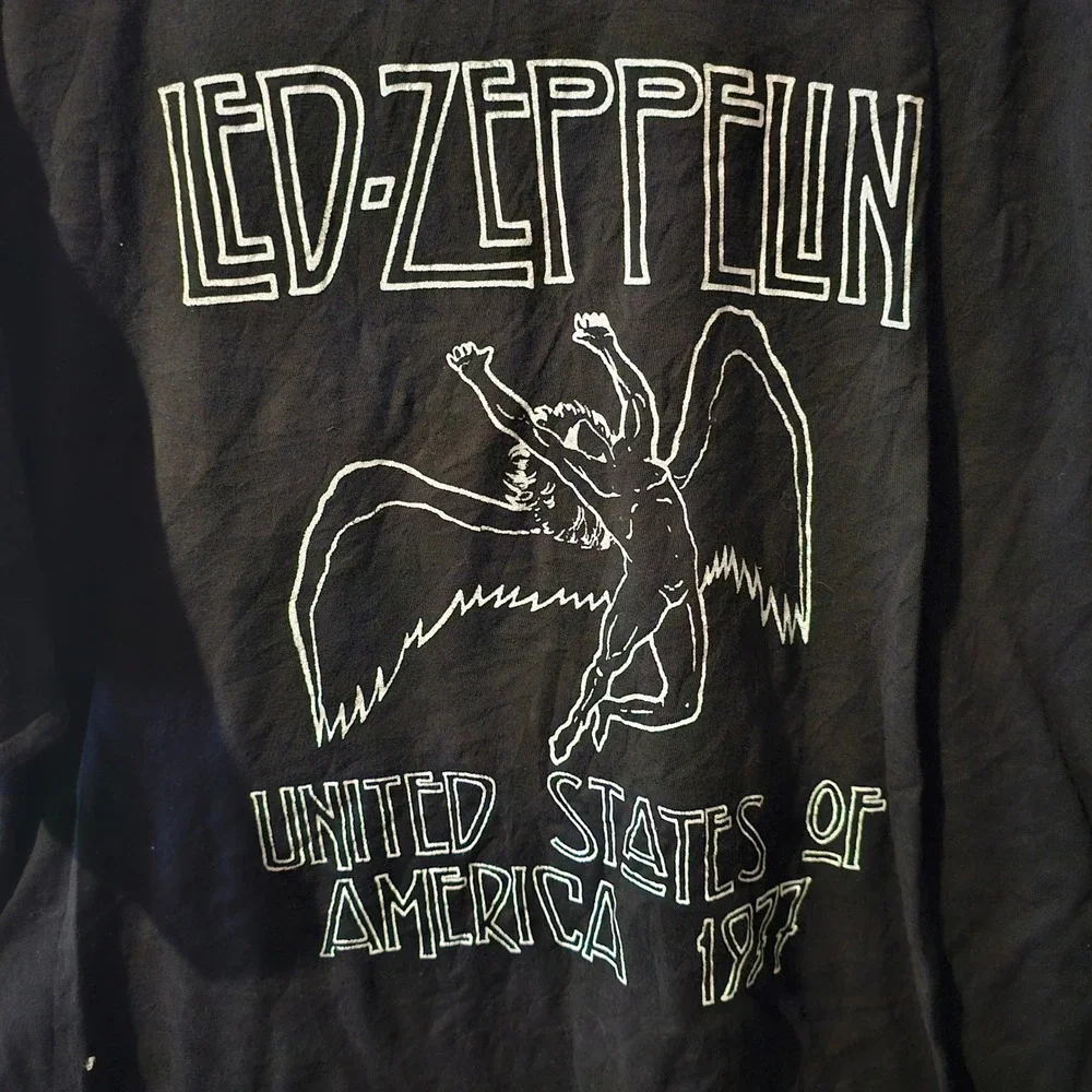 Led Zeppelin USA 1977 Black Concert Band Tee T Shirt XL - Picture 2 of 4